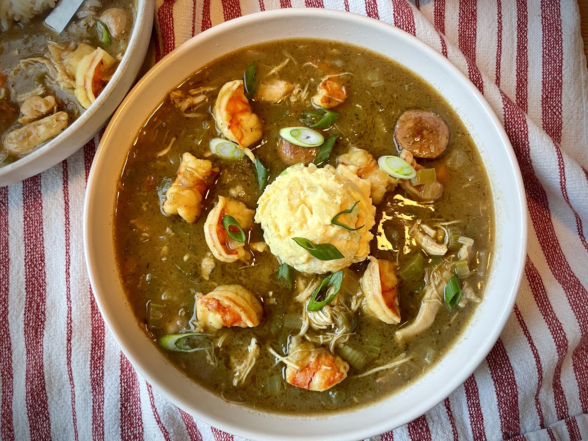 Cajun Chicken, Shrimp, and Andouille Sausage Gumbo – Polyphagic Abby